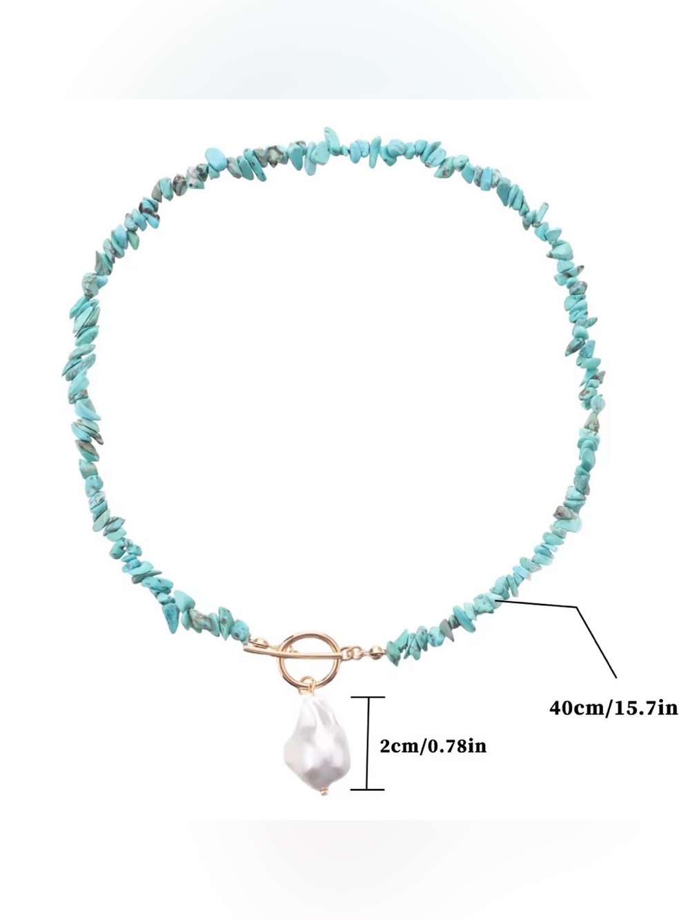 NWT Turquoise Choker Necklace
Baroque Freshwater Pearl Pendant 18K Gold Plated - Picture 10 of 10